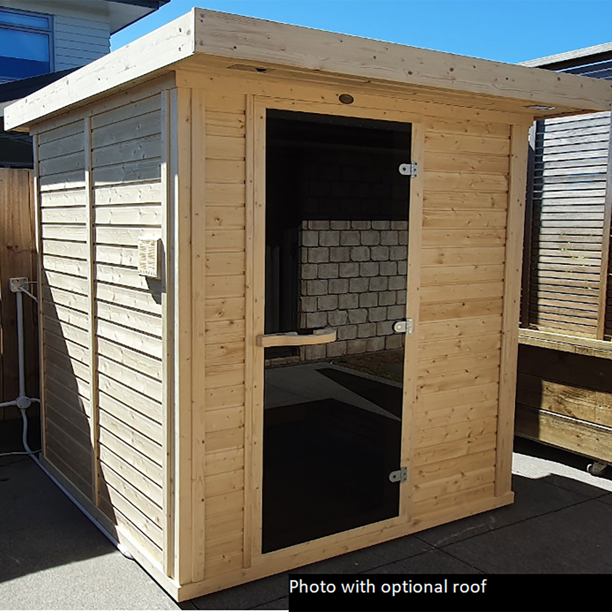 Phòng Xông Hơi Khô Ngoài Trời Mái Bằng – Cabin Gỗ Thông Nguyên Khối [Mã: Outdoor-Cabin]